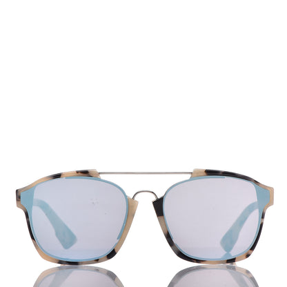 Christian Dior Abstract Square Mirrored Sunglasses Spotted Havana Blue 2 of 8
