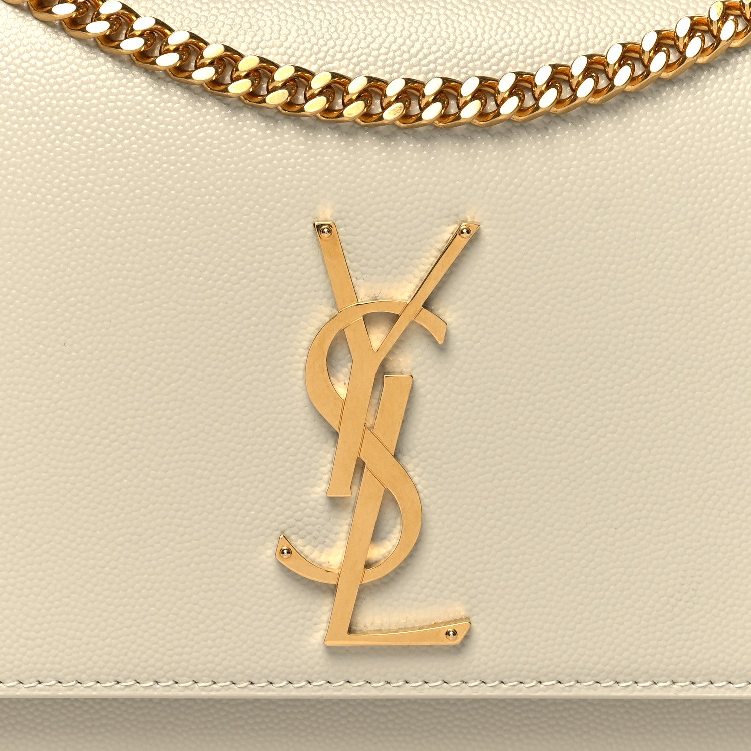 Saint Laurent Grain De Poudre Medium Monogram Kate Satchel Crema Soft 7 of 10