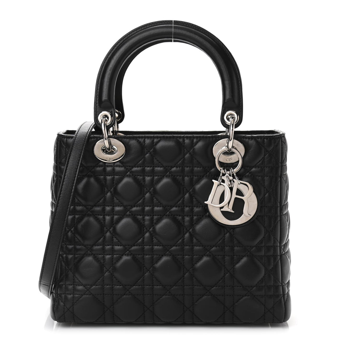Lambskin Cannage Medium Lady Dior Black