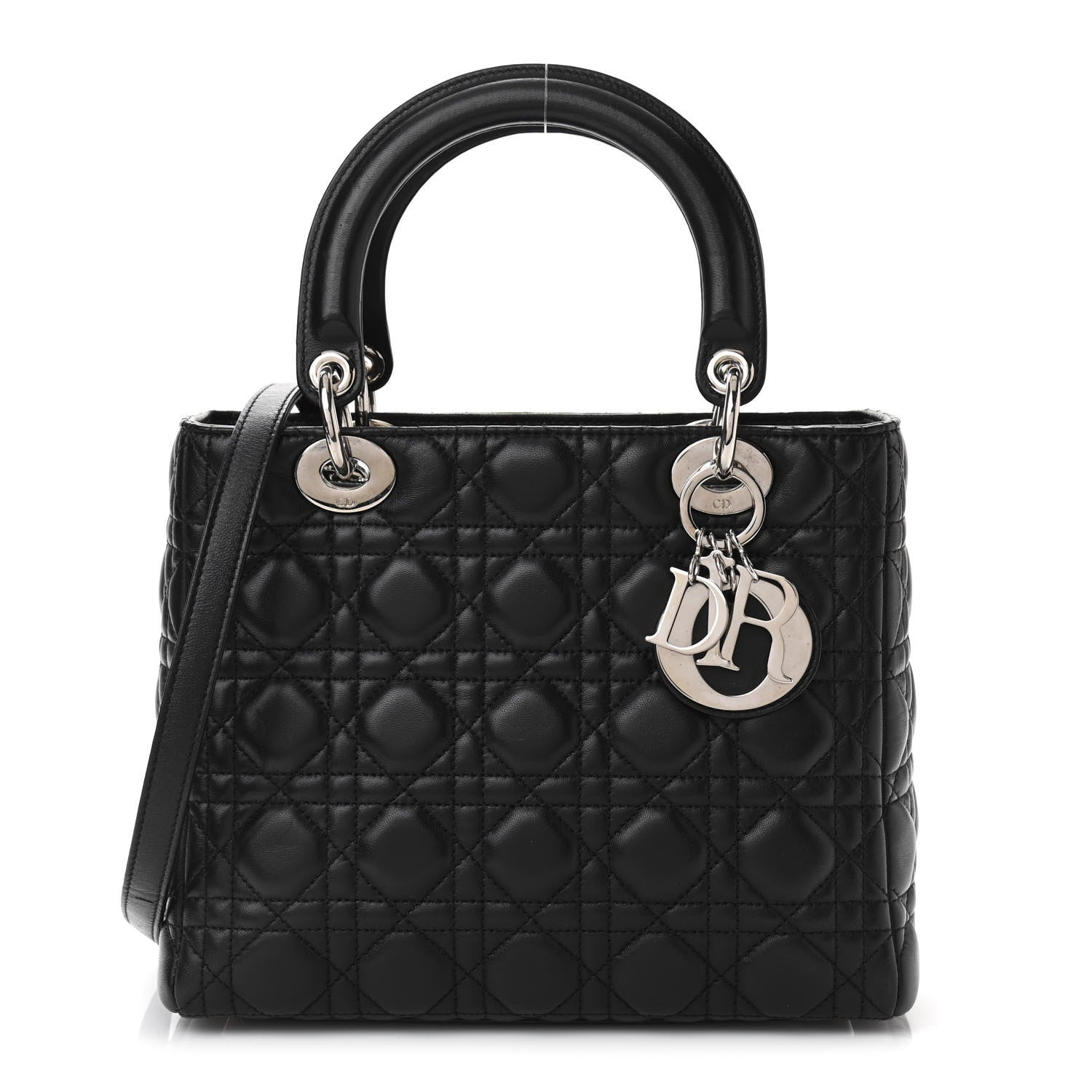 Christian Dior Lambskin Cannage Medium Lady Dior Black 1 of 10
