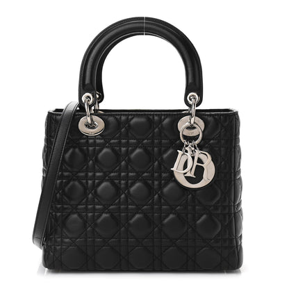 Christian Dior Lambskin Cannage Medium Lady Dior Black 1 of 10