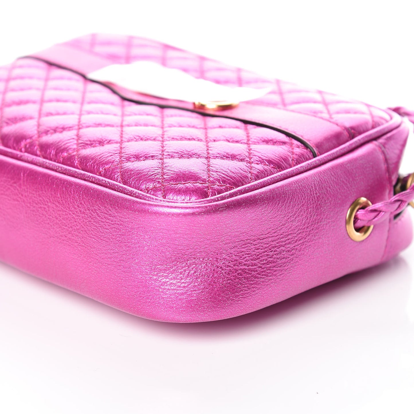 Laminated Nappa Trapuntata Mini Zumi Shoulder Bag Fuxia