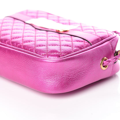 Gucci Laminated Nappa Trapuntata Mini Zumi Shoulder Bag Fuxia 6 of 9