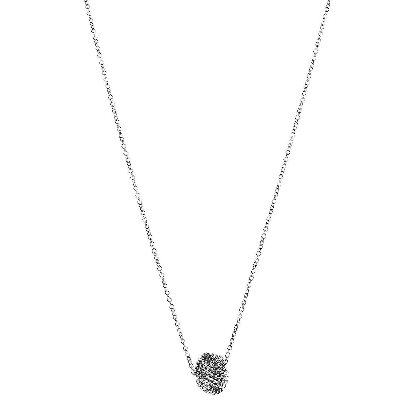 Sterling Silver Twist Knot Pendant Necklace