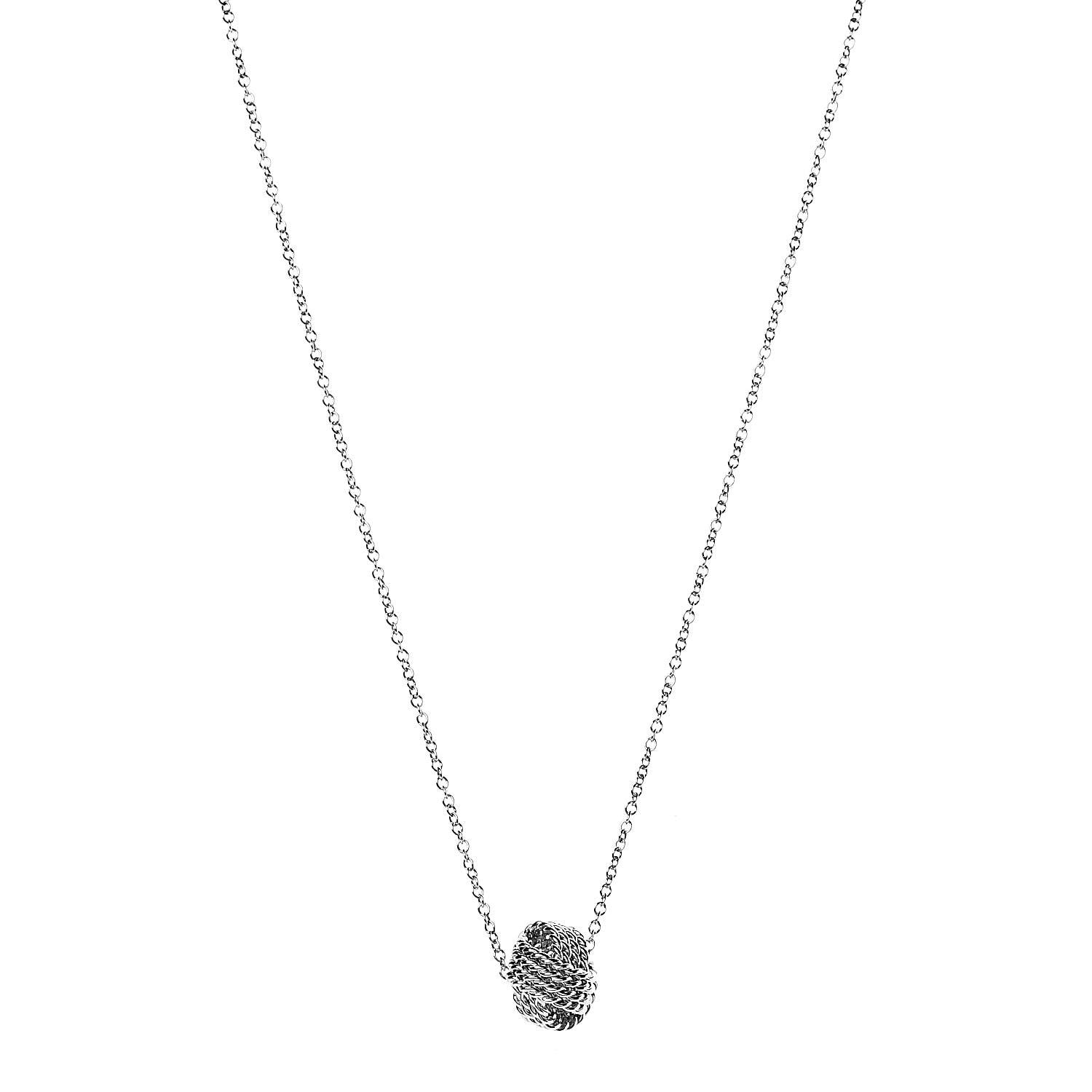 Tiffany Sterling Silver Twist Knot Pendant Necklace 1 of 7