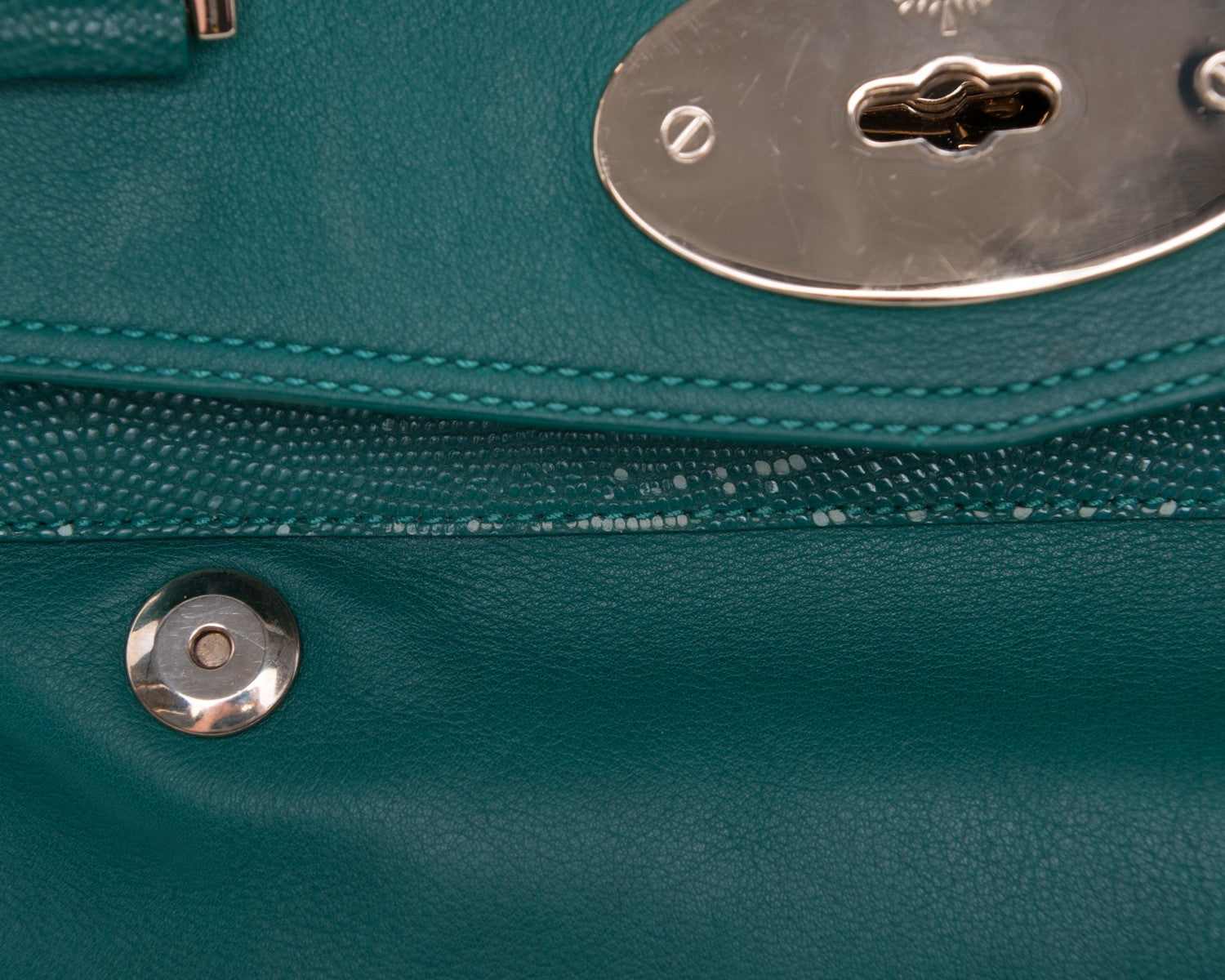Mulberry Micrograin Calfskin Lizard Printed Medium Alexa Emerald 6 of 10