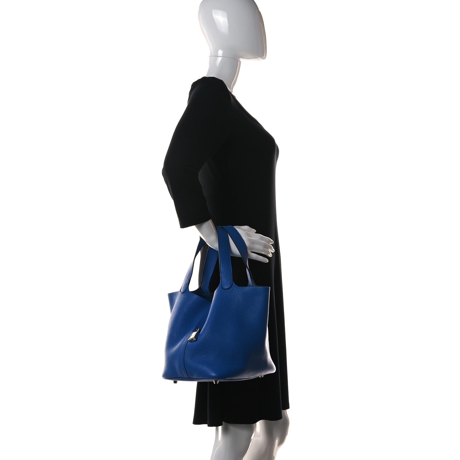 Hermes Taurillon Maurice Picotin Lock 22 MM Bleu Zellige 3 of 11