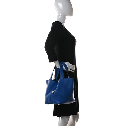 Hermes Taurillon Maurice Picotin Lock 22 MM Bleu Zellige 3 of 11