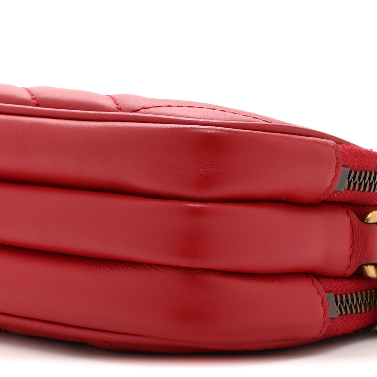 Gucci Calfskin Matelasse Mini GG Marmont Chain Crossbody Bag Hibiscus Red 12 of 12