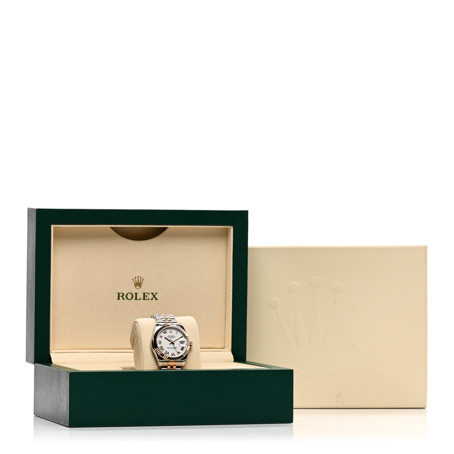 Rolex Stainless Steel 18K Everose Gold 31mm Oyster Perpetual Datejust Watch White Roman 178271 5 of 5