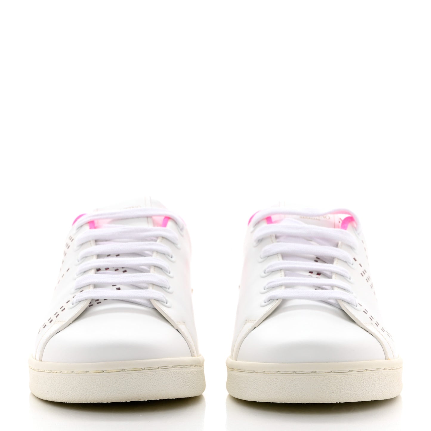 Calfskin Womens Backnet Sneakers 37 White Fuchsia