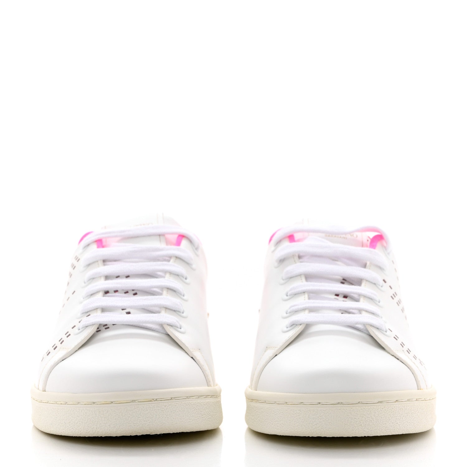 Valentino Garavani Calfskin Womens Backnet Sneakers 37 White Fuchsia 2 of 8