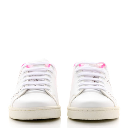 Valentino Garavani Calfskin Womens Backnet Sneakers 37 White Fuchsia 2 of 8