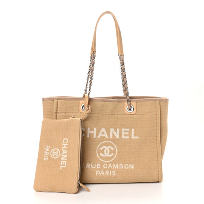 Chanel Mixed Fibers Small Deauville Tote Beige 3 of 12