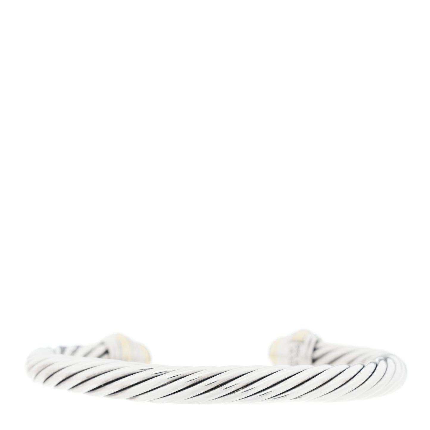 Sterling Silver 14K Yellow Gold 7mm Cable Classics Dome Bracelet