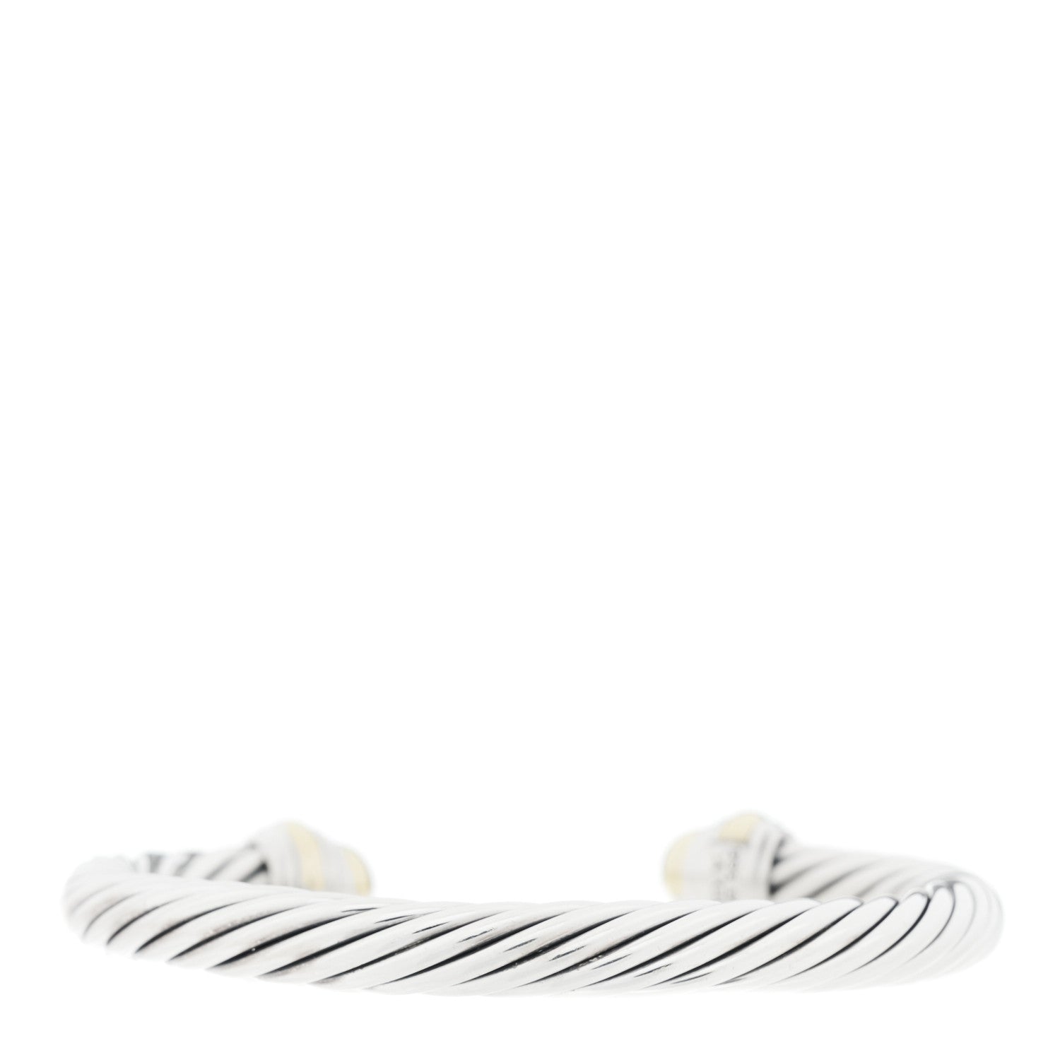 David Yurman Sterling Silver 14K Yellow Gold 7mm Cable Classics Dome Bracelet 2 of 3