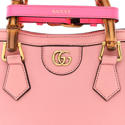 Gucci Wonka Grain Calfskin Mini Diana Tote Bag Wild Rose Fuxia Fluo 8 of 10