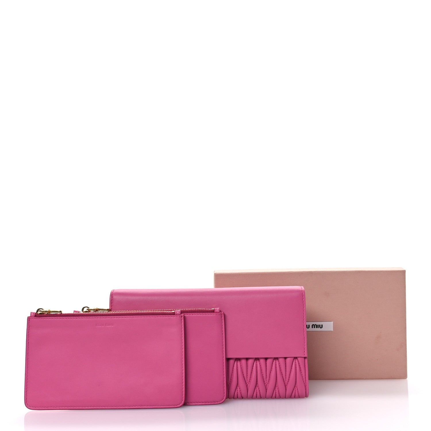 Miu Miu Nappa Matelasse Flap Clutch Fuxia 10 of 10