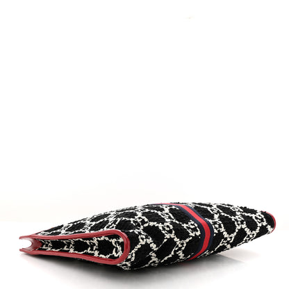 Gucci Tweed GG Monogram Large Rajah Chain Tote Romantic Cherry Black White 4 of 10