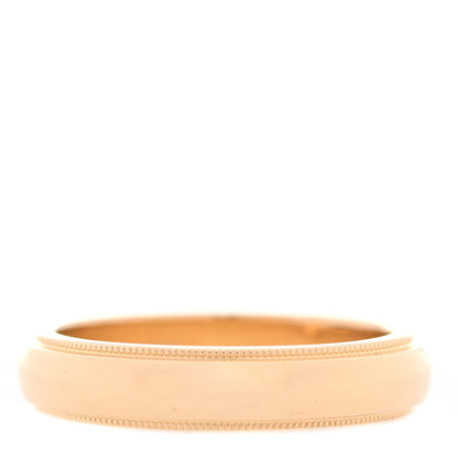 Tiffany 18K Yellow Gold 4mm Essential Double Milgrain Band Ring 50 5.5 3 of 4