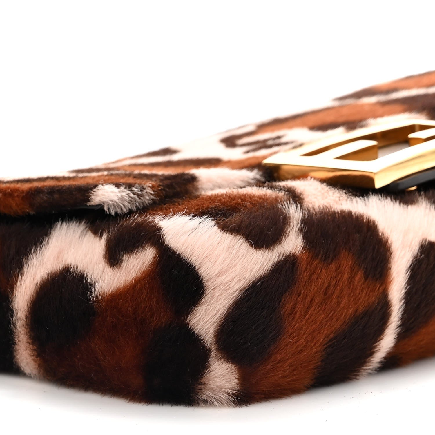Fendi Calf Hair Leopard Print Mini Baguette Pink Brown 10 of 11