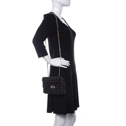 Valentino Garavani Lambskin Small Rockstud Spike Shoulder Bag Black 2 of 9