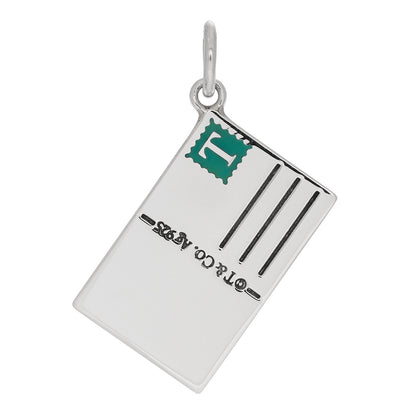 Tiffany Sterling Silver Enamel Rome Postcard Charm Blue 3 of 5