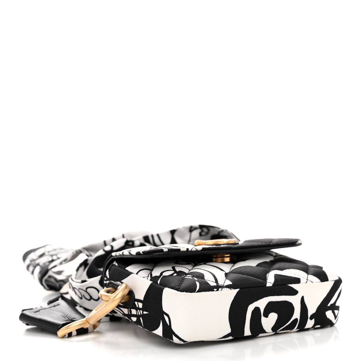 Canvas Printed Deer Coco Mini Crossbody Flap Gray Black