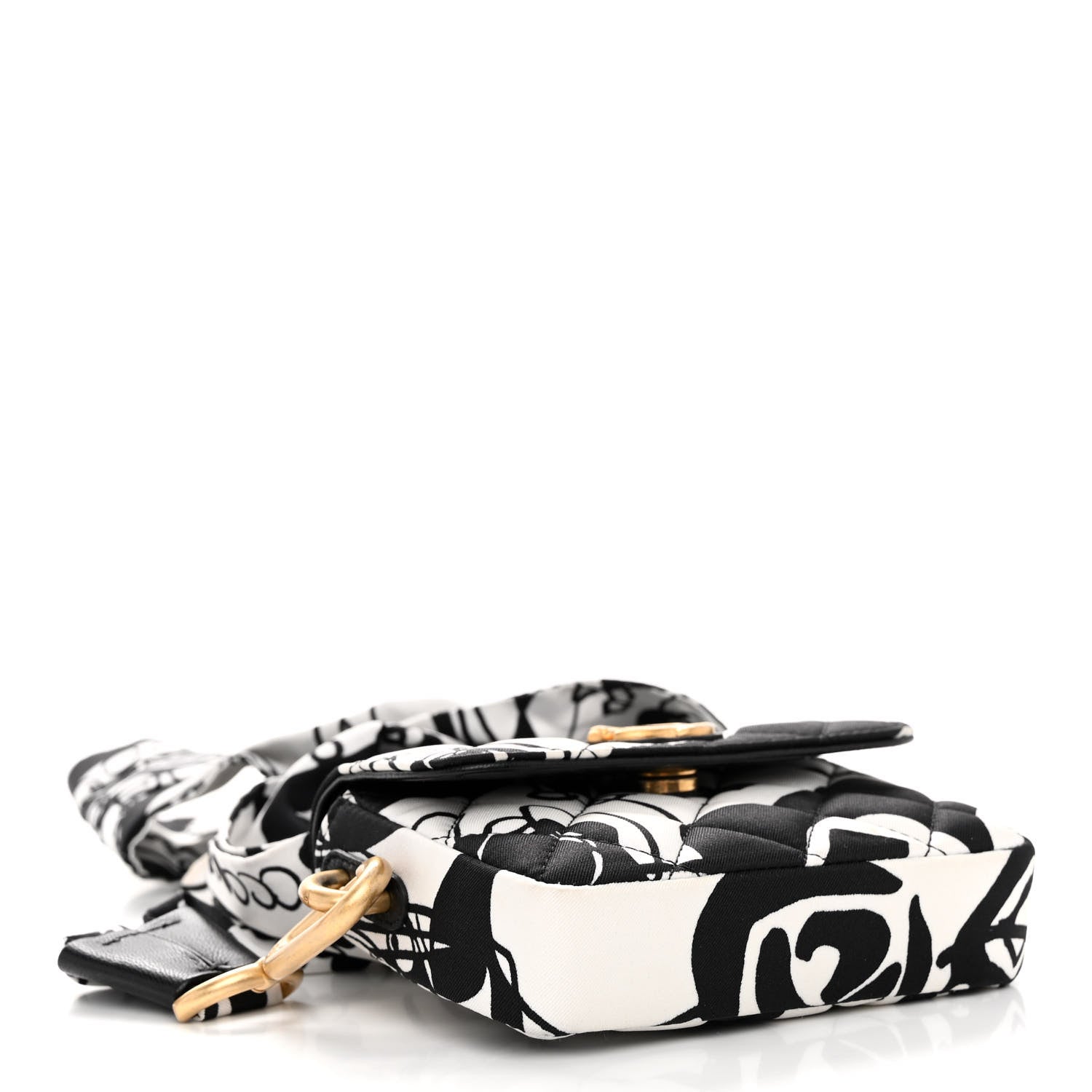 Chanel Canvas Printed Deer Coco Mini Crossbody Flap Gray Black 4 of 10