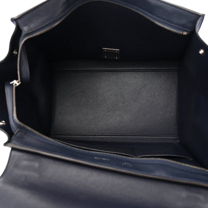 Celine Drummed Calfskin Suede Medium Trapeze Navy Blue 5 of 12
