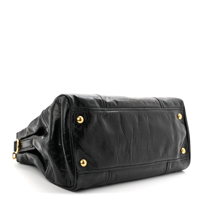 Miu Miu Vitello Shine Top Handle Satchel Black 3 of 8