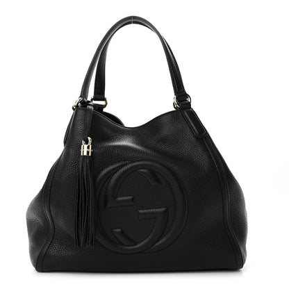 Gucci Pebbled Calfskin Medium Soho Shoulder Bag Black 1 of 10