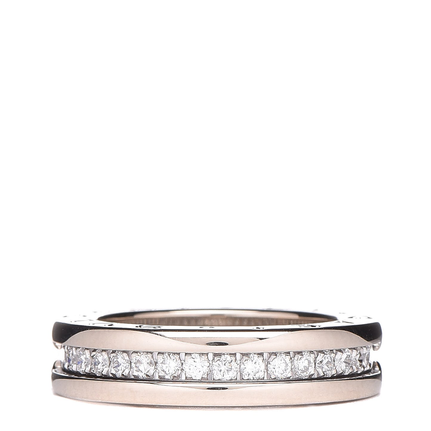 18K White Gold Diamond B.Zero1 One-Band Pave Ring 48 4.5