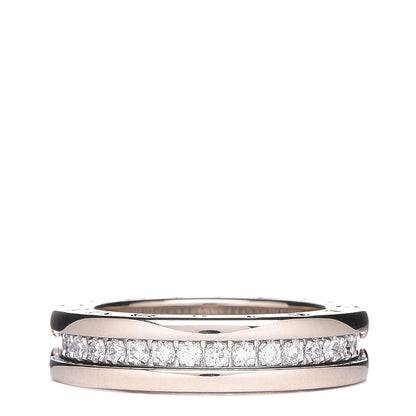 Bulgari 18K White Gold Diamond B.Zero1 One-Band Pave Ring 48 4.5 1 of 4