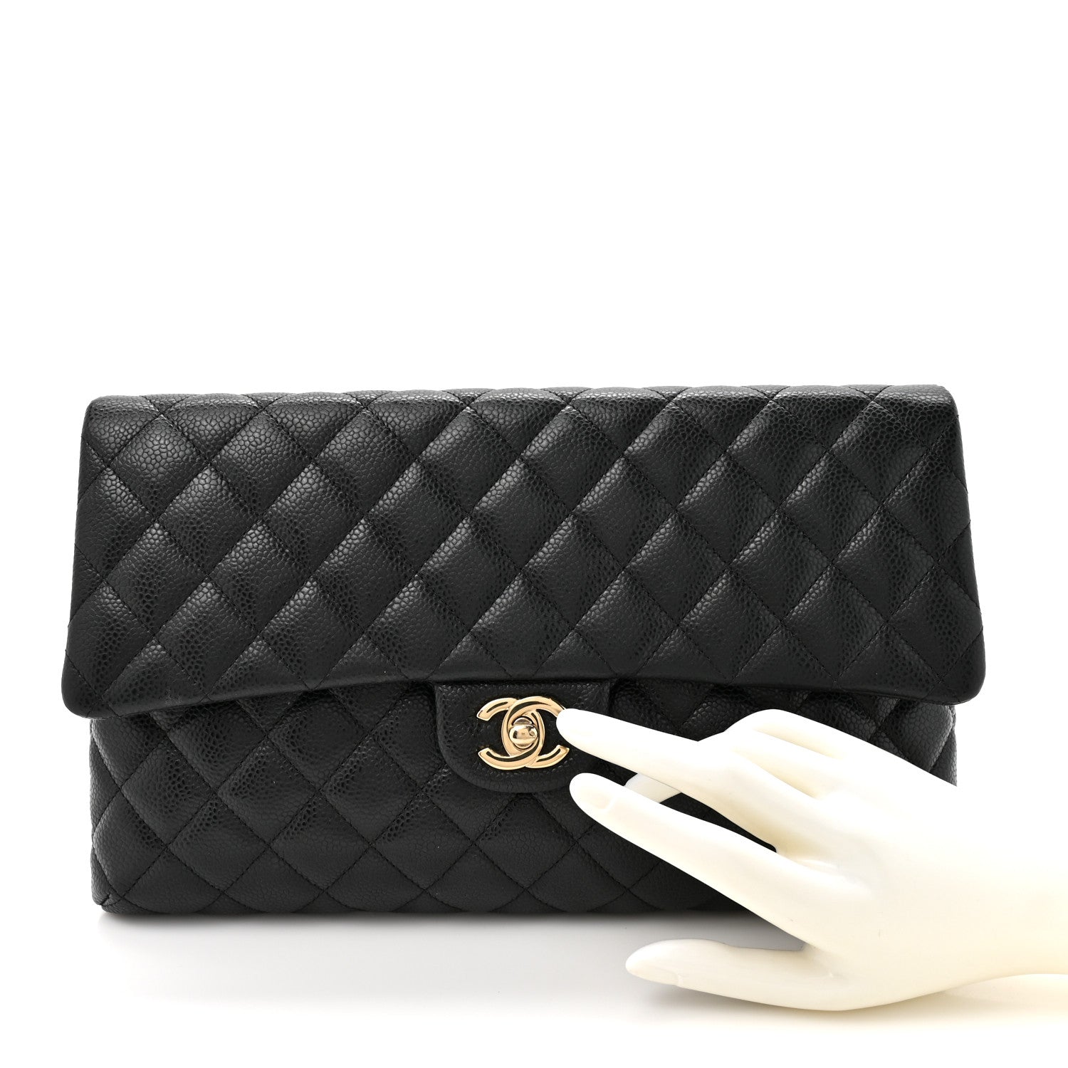 Chanel Caviar Quilted Flap Clutch Black 2 of 7
