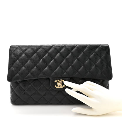 Chanel Caviar Quilted Flap Clutch Black 2 of 7