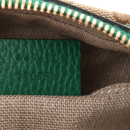 Gucci Monogram Dollar Calfskin Mini Bree Messenger Bag Beige Ebony Emerald 7 of 10