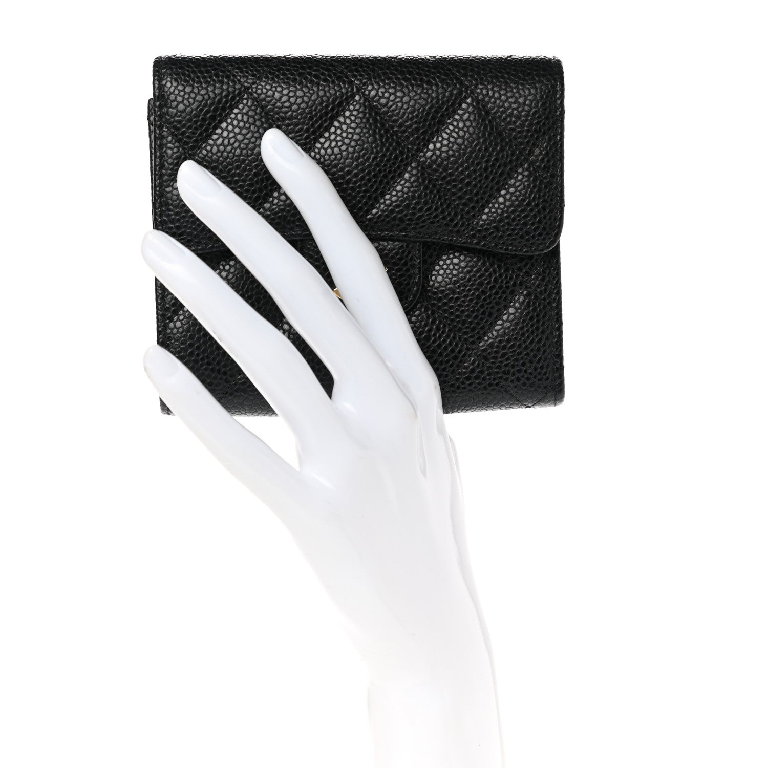 Chanel Caviar Quilted Compact Flap Wallet Black 2 of 9