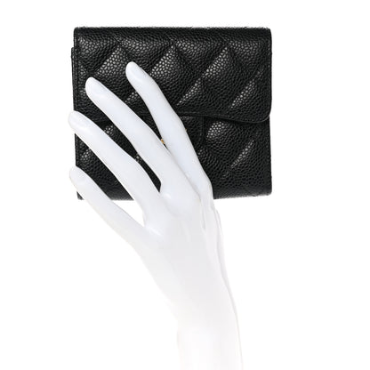 Chanel Caviar Quilted Compact Flap Wallet Black 2 of 9
