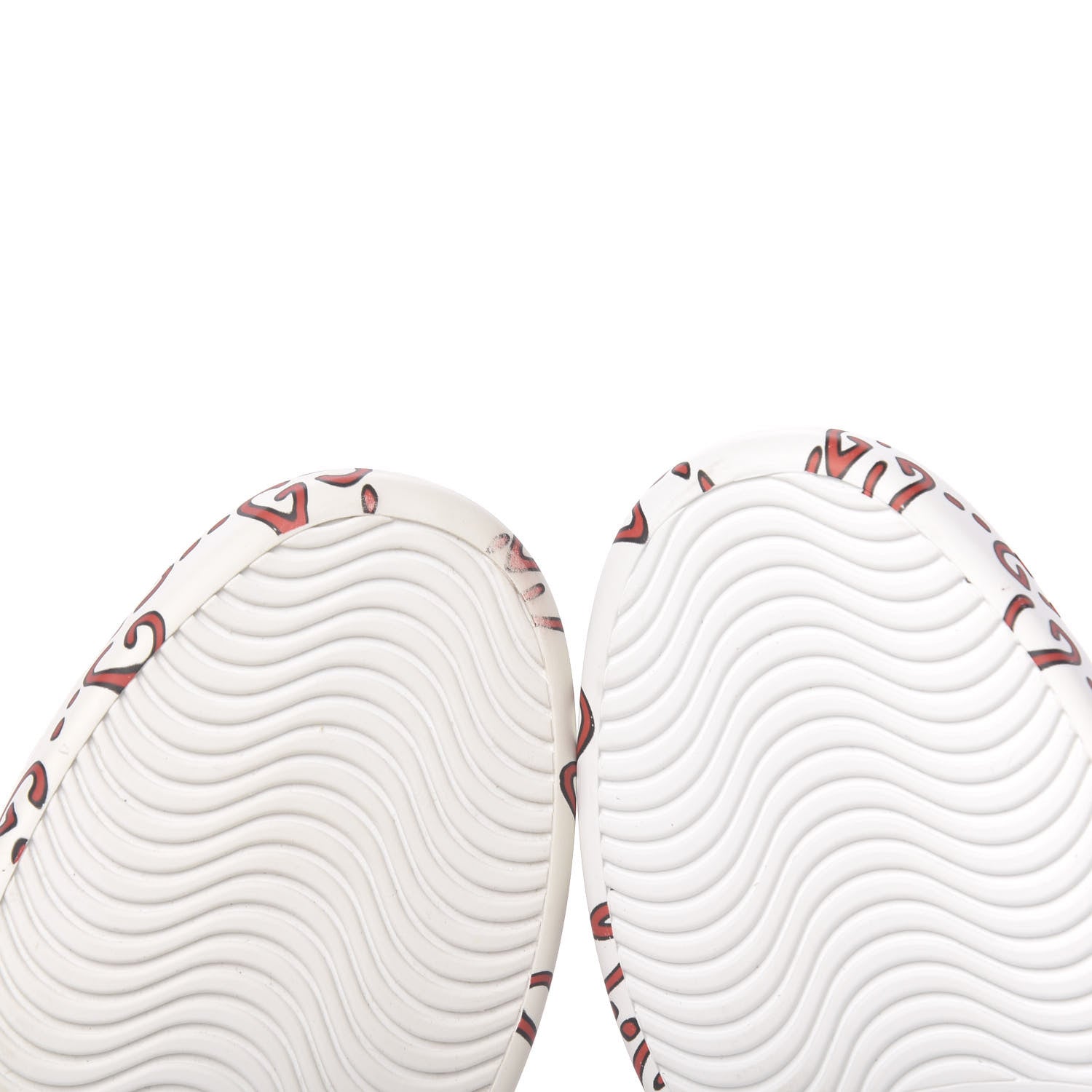 Gucci Calfskin GucciGhost Print Womens Ace Sneakers 38.5 White Hibiscus Red 13 of 14