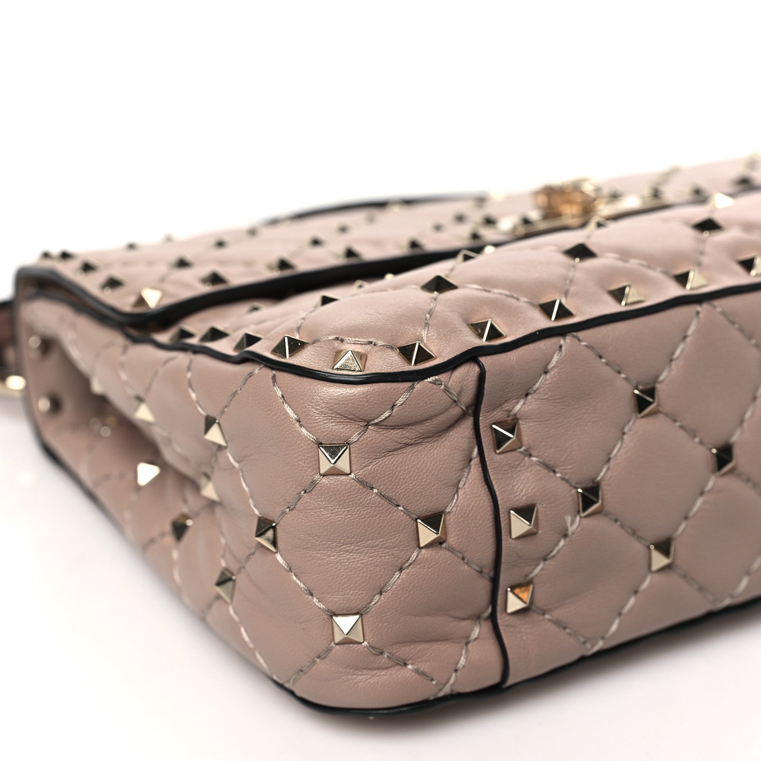 Valentino Garavani Lambskin Medium Rockstud Spike Shoulder Bag Poudre 8 of 9