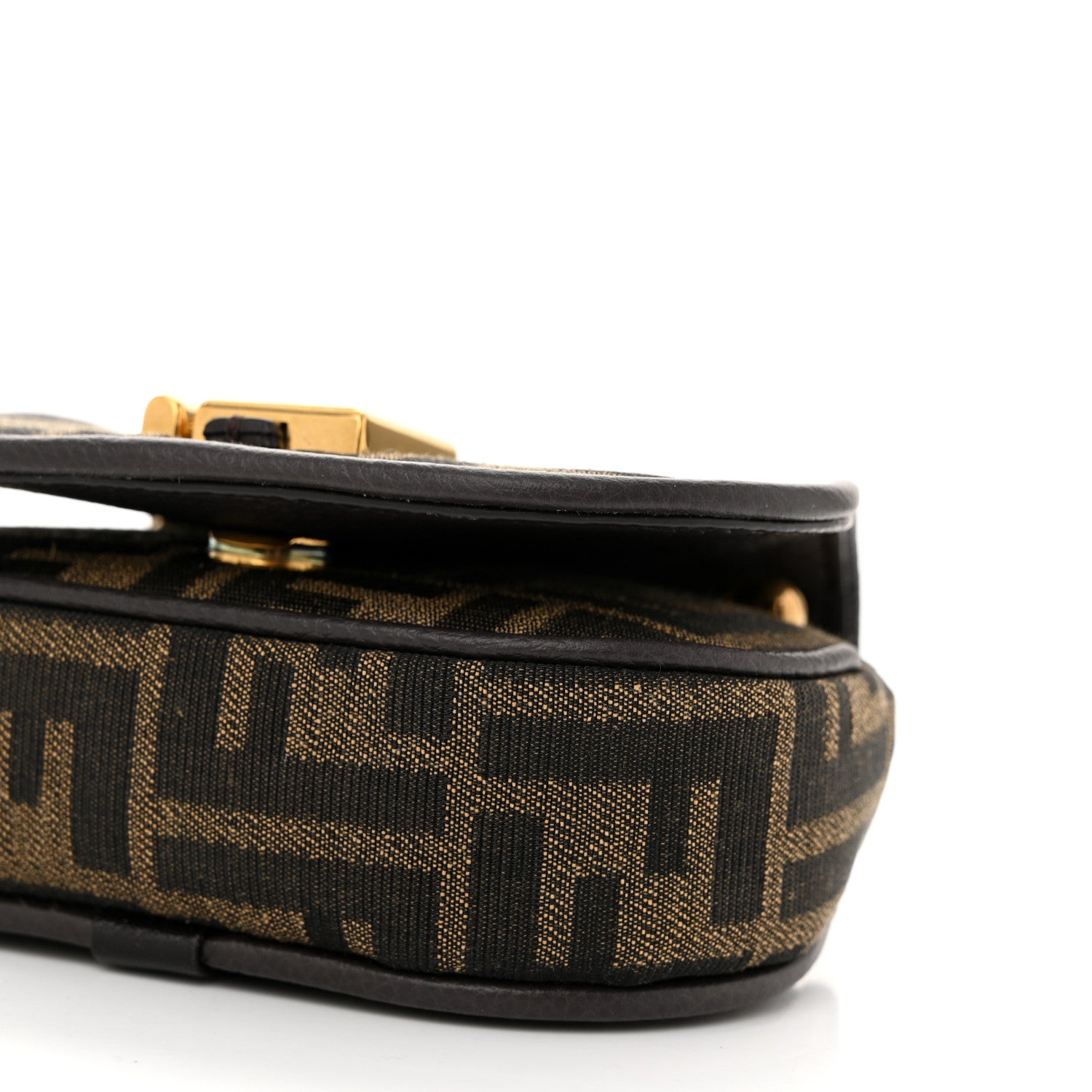 Fendi Fabric Jacquard FF 1974 Mini Fendi C'mon  Tobacco Moro Ebano 10 of 11