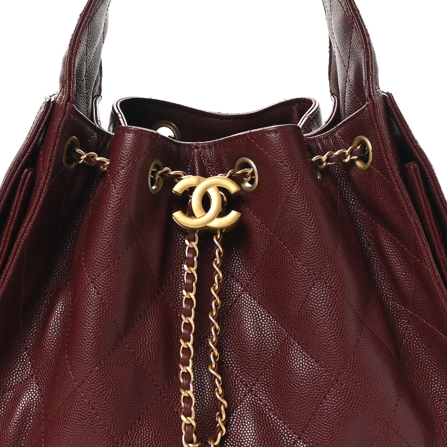 Chanel Caviar Quilted Small Chanel 25 Handbag Burgundy 8 of 11