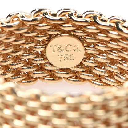 Tiffany 18K Yellow Gold Wide Somerset Mesh Ring 58 8.25 3 of 3
