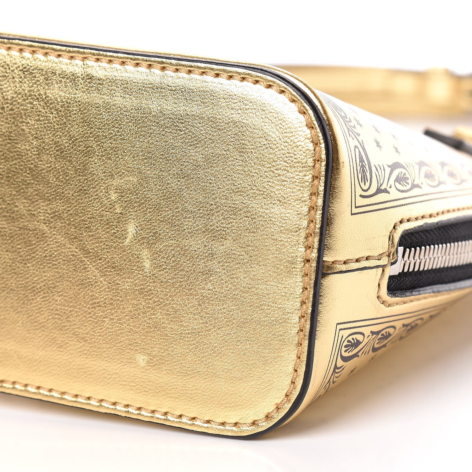 Gucci X SEGA Calfskin GUCCY Stars Mini Dome Shoulder Bag Gold 7 of 11