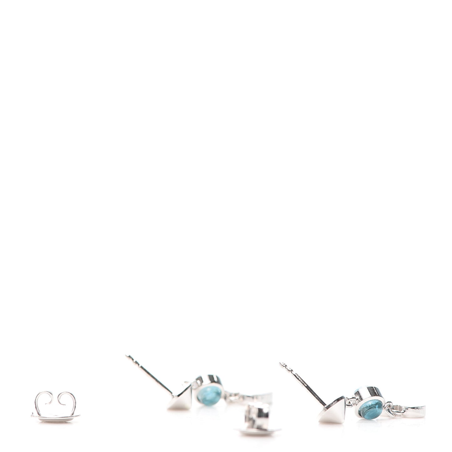 Sterling Silver Trademark Blue Topaz Heart Drop Earrings