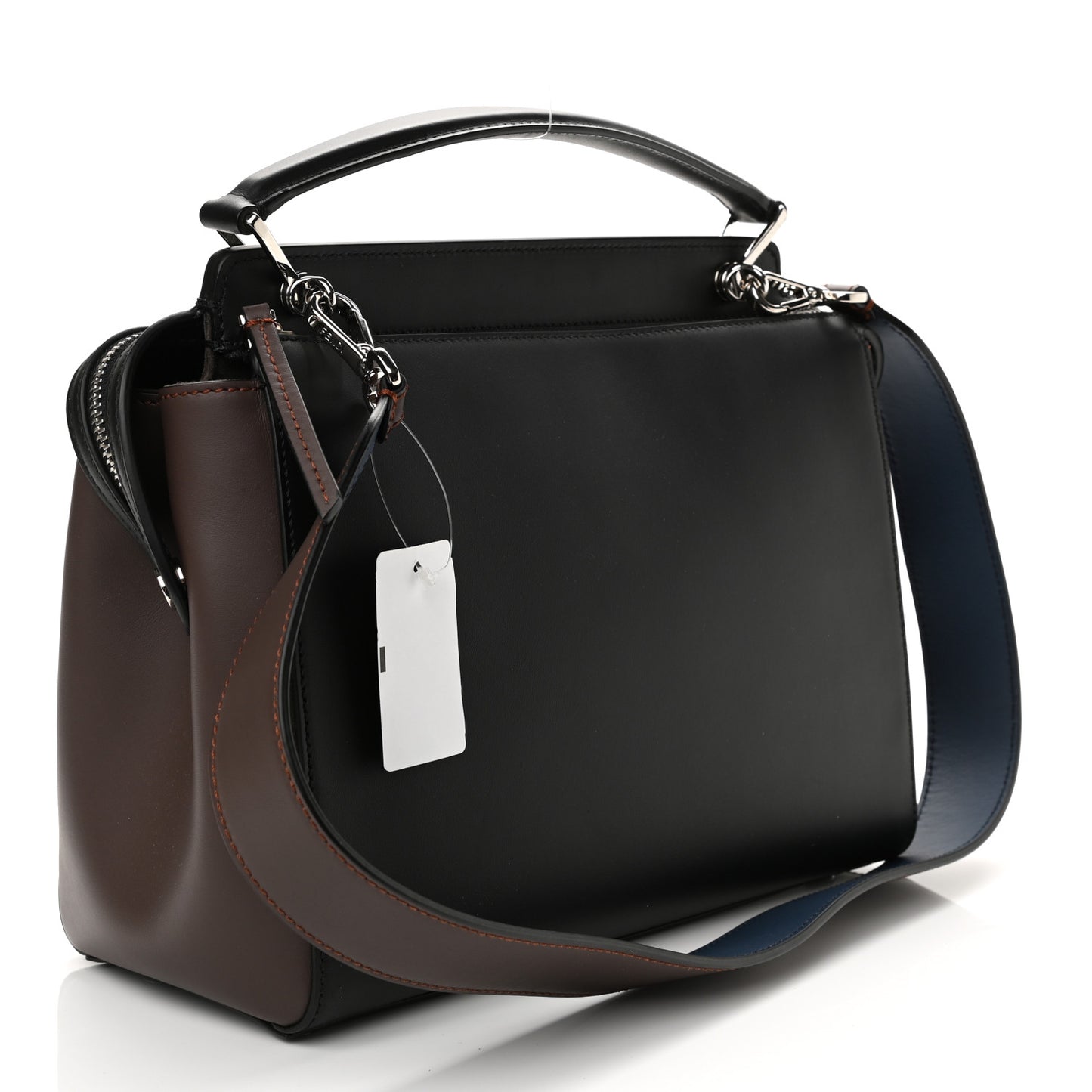 Vitello Baltico Shiny Nappa Lace Up DotCom Satchel Black Moresco Multicolor