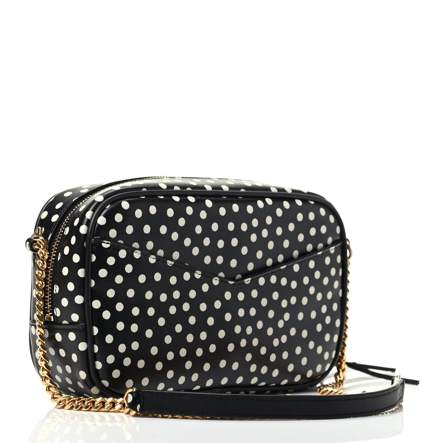 Calfskin Printed Polka Dot Mini Lou Camera Bag Black Crema Soft
