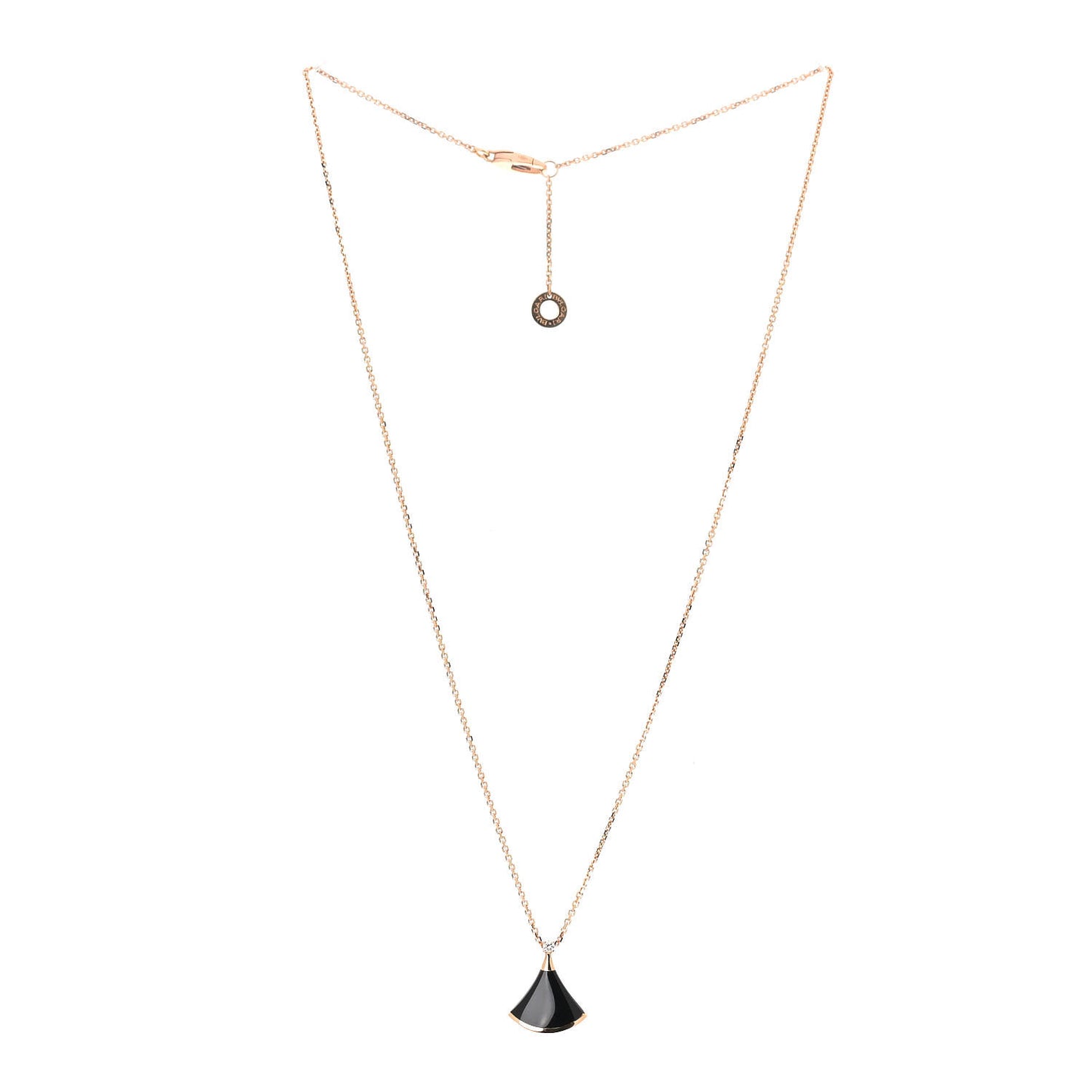 18K Rose Gold Diamond Black Onyx Divas' Dream Pendant Necklace