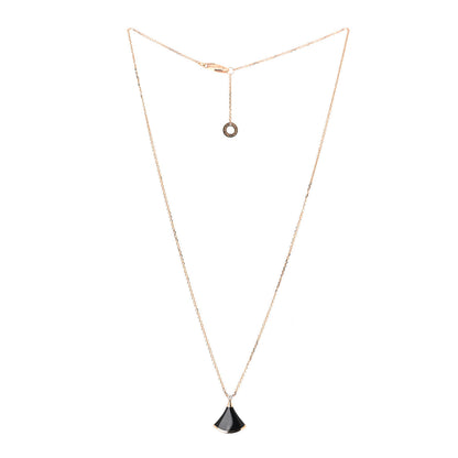 Bulgari 18K Rose Gold Diamond Black Onyx Divas' Dream Pendant Necklace 3 of 5